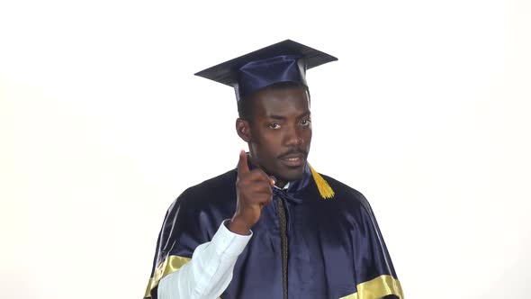 Student Threatens with a Finger. White. Slow Motion. Close Up alt