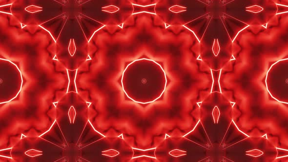 Abstract symmetrical pattern with neon glowing lines. Bright neon glowing geometric mosaic alt