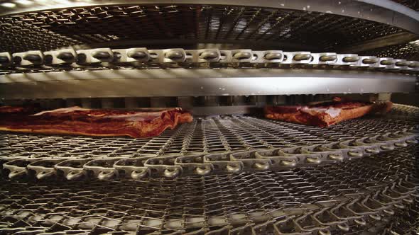 Meat in the Freezing Stage for an Automatic Cutter