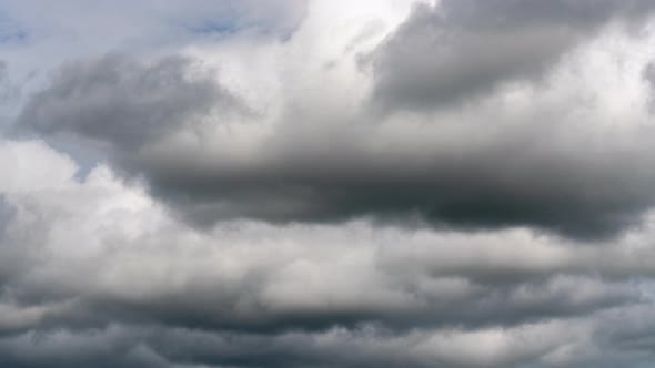 Dramatic Clouds Floating Across Sky to Weather Change Before Rain