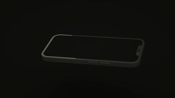 3D Render Phone Spins on a Black Background
