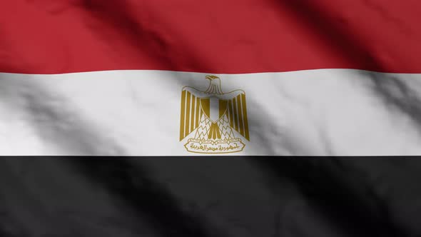 Egyptian flag waving in the wind. alt