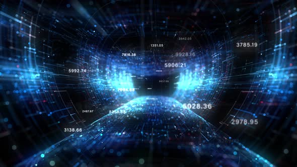 Tunnel Digital Cyberspace Background 01355