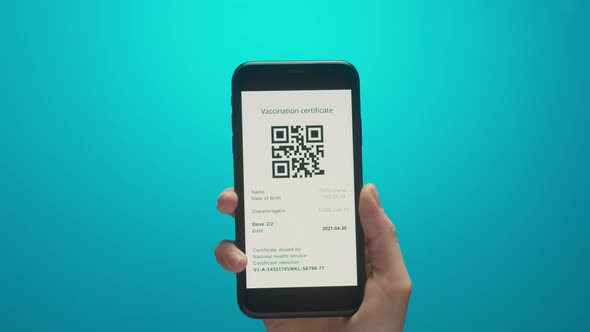 Vaccination Passport Qr Code Control Woman Checking on Phone European Coronavirus Covid 19 Vaccine alt