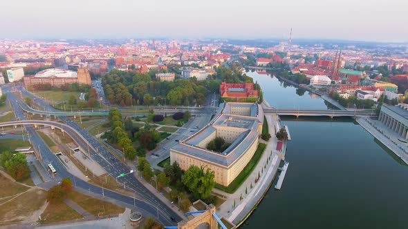 Aerial Footage of Wroclaw, European Capital of Culture