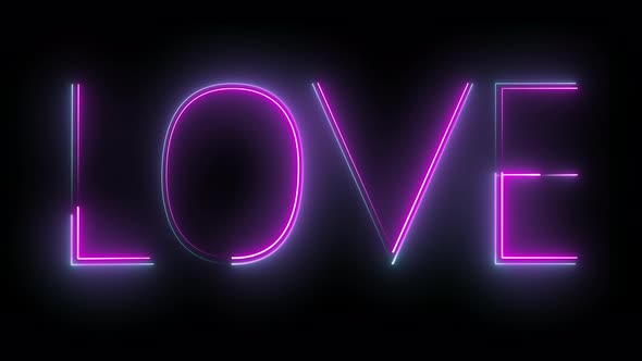 Love Neon Text