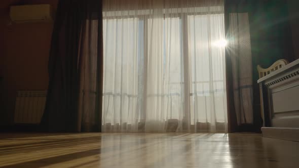 Panoramic View of Room with Large Window alt