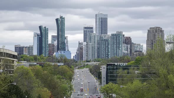 Toronto, Canada, Timelapse - The city traffic of Yonge Street in North York