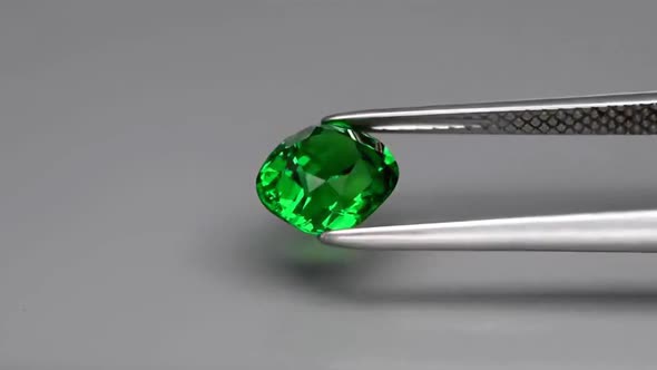 Natural Tsavorite Green Garnet on the Turning Table alt