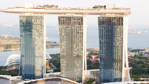 Singapore Marina Bay Sands Day Panorama Timelapse alt