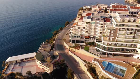 Aerial View of Beautiful Costal Shore in Vlore Albania