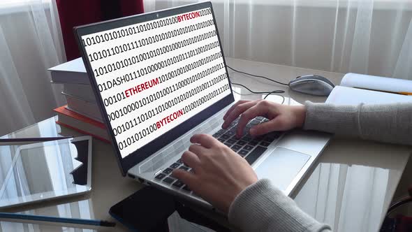 Cryptocurrency on a digital background alt