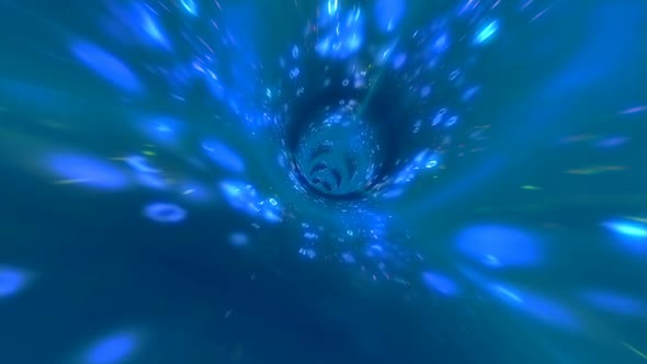 Moving Fast Through Magical Tunnel With Lights alt