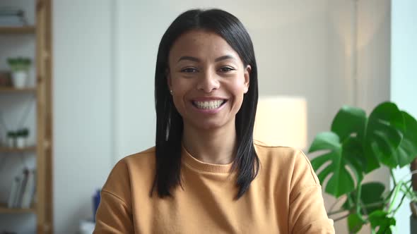 African Woman on Background of House Happy and Beautiful Spbd alt