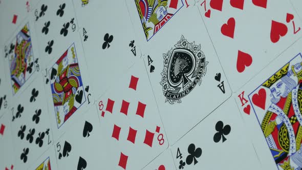 Modern Playing Cards on the Table in the Casino