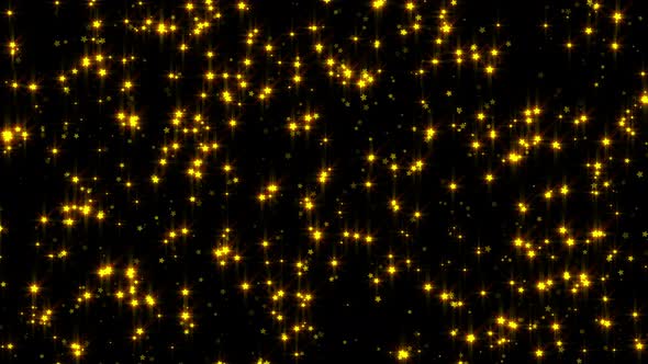 4k Glow Gold Stars
