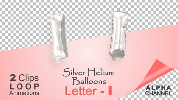 Silver Helium Balloons With Letter – I