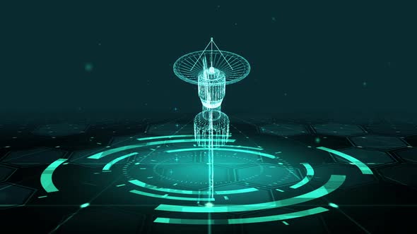 HUD The futuristic 3D sci-fi Satellite alt