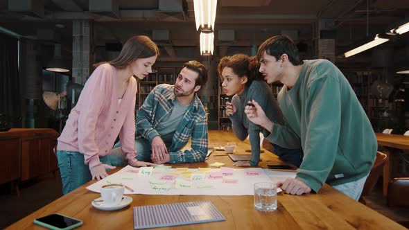 Creative Business Team of Four Young Employees Develop New Project alt