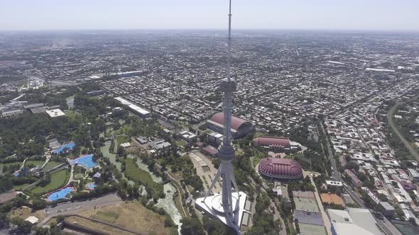 panarama of Tashkent TV tower alt
