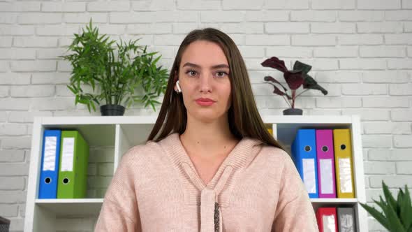 Webcam view woman teacher communicates student on online video call conference alt