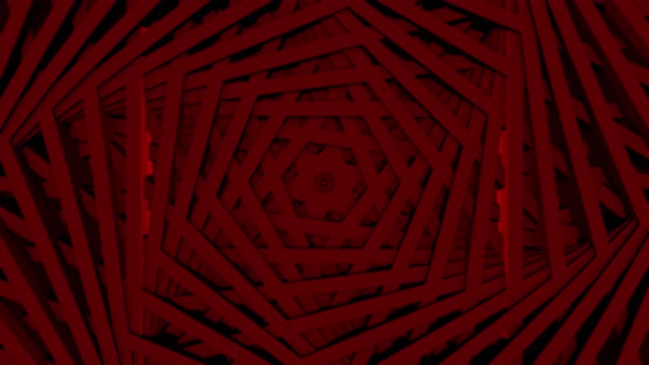 3D Abstract Zoom In Red Background
