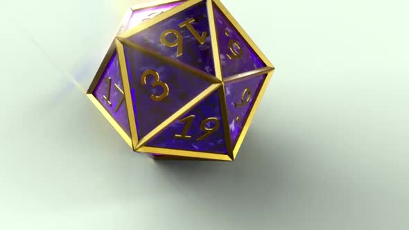 Slowmo Rolling Icosahedron Dice