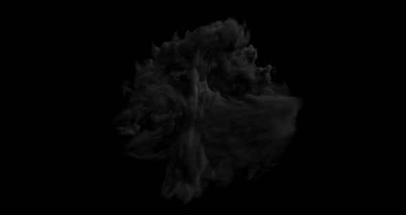 Isolated abstract lightning and smoke with turbulent motion loop with alpha