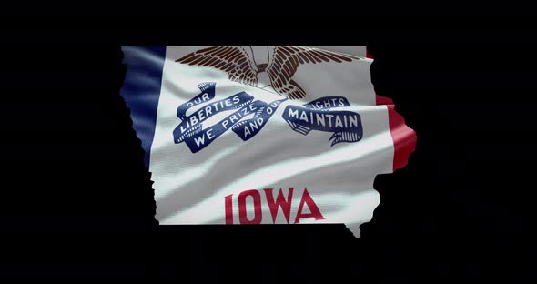Iowa state flag waving animation background alt