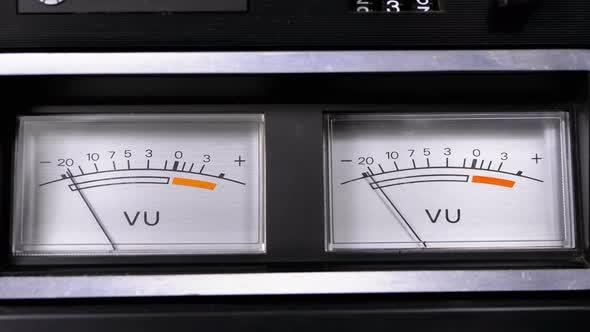 Two Old Analog Dial Vu Signal Indicators with Arrow alt