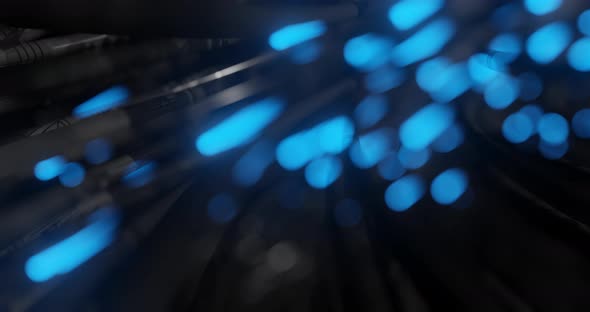 Optical fibers animation of distribution of the light signal from a diode. alt