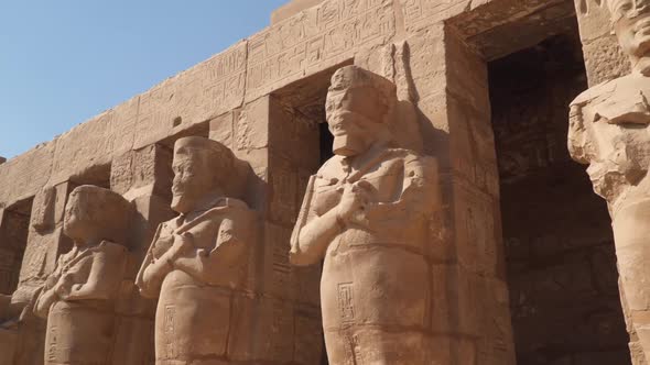 Egypt art. Statues at the Karnak Temple in Luxor