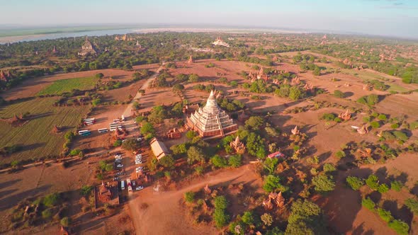 Flying Over Shwesandaw Pagoda in Bagan alt