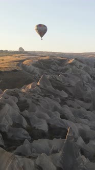 Vertical Video of Hot Air Balloons Flying in the Sky Over Cappadocia Turkey alt