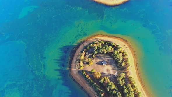Autumnal Shore with Forest Lake Reflection Landscape alt