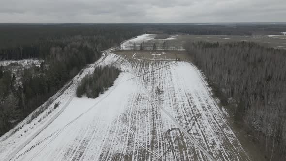 A Top View of the Battle Site of Napoleon's Army on the Berezina River