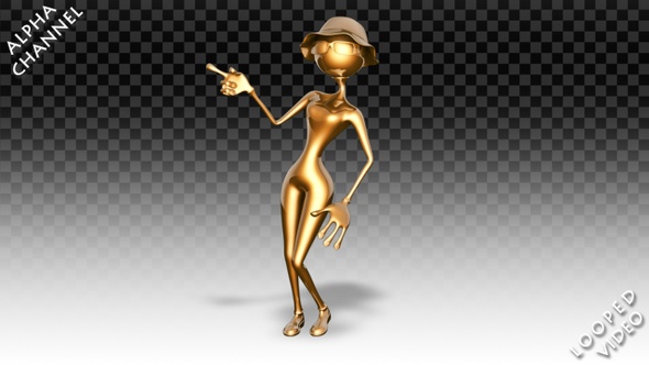 3D Gold Woman - Cartoon Night Dance alt