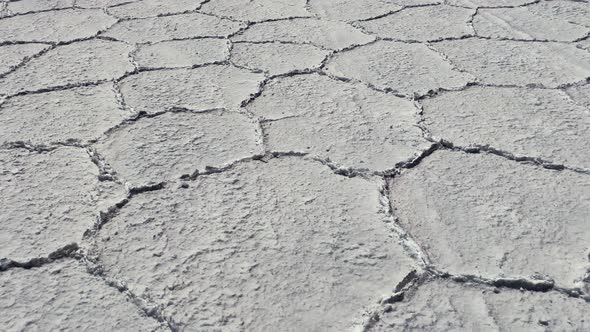 Hexagon Salt Formations on Surface of Salar de Uyuni, Bolivia