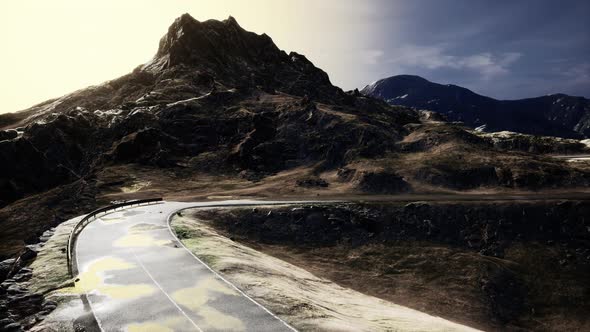 Empty Winding Road Towards the White Sands alt