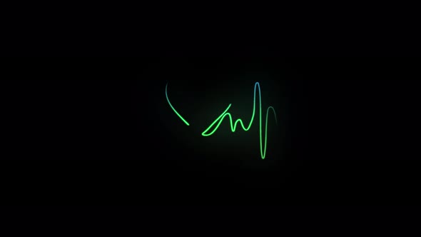 Abstract seamless line heart beat. 4k video animation of pulse heart rhythm. Video animation