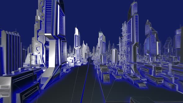 Geometric laser metal city