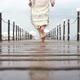 Woman Walking Wooden Pier - VideoHive Item for Sale