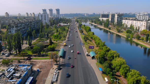Top View Flying Over Kiev alt