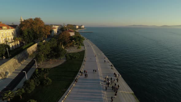 Aerial view of the seaside of Zadar alt