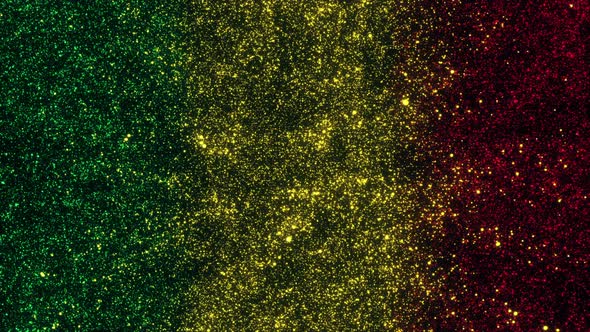 Mali Flag With Abstract Particles