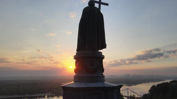 Monument To Vladimir the Great at Dawn in the Morning, Kyiv, Ukraine alt