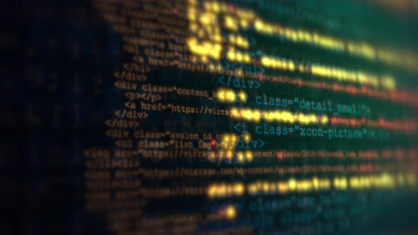 Website Development Concept with Glowing Commends alt