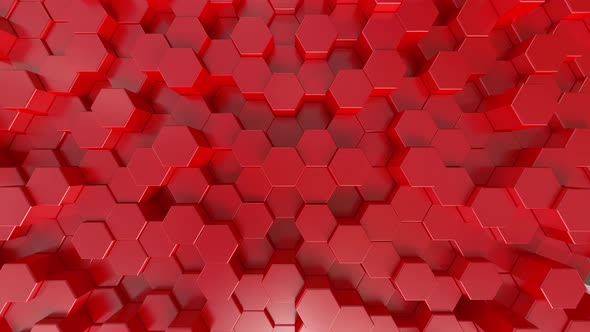 4K Red Hexagon Background alt
