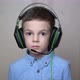 Portrait Boy Wear a Headphone at Home - VideoHive Item for Sale