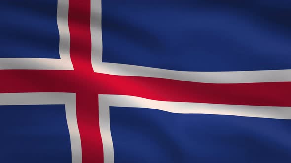 Iceland Windy Flag Background 4K alt